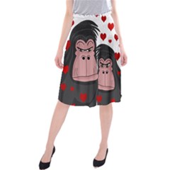 Gorillas Love Midi Beach Skirt by Valentinaart