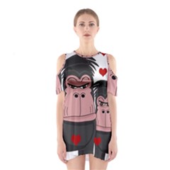 Gorillas Love Shoulder Cutout One Piece by Valentinaart