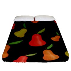 Pears Pattern Fitted Sheet (queen Size) by Valentinaart