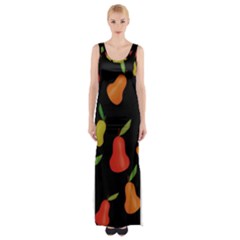 Pears Pattern Maxi Thigh Split Dress by Valentinaart