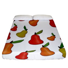 Decorative Pears Pattern Fitted Sheet (california King Size) by Valentinaart