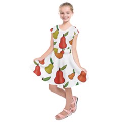 Decorative Pears Pattern Kids  Short Sleeve Dress