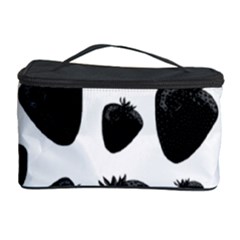 Black Strowberries Cosmetic Storage Case by Valentinaart