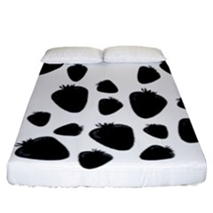 Black Strowberries Fitted Sheet (california King Size)