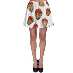 Chocolate Strawberries  Skater Skirt by Valentinaart