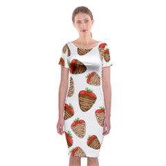 Chocolate Strawberries  Classic Short Sleeve Midi Dress by Valentinaart