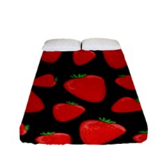 Strawberries Pattern Fitted Sheet (full/ Double Size) by Valentinaart