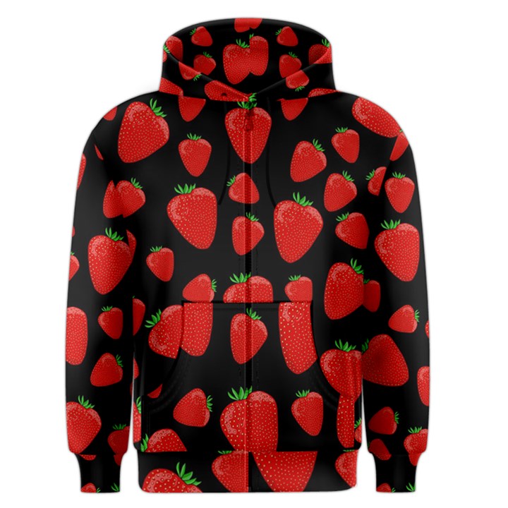 Strawberries pattern Men s Zipper Hoodie