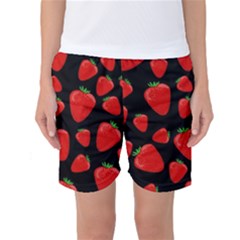 Strawberries Pattern Women s Basketball Shorts