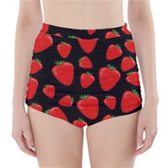 Strawberries Pattern High-waisted Bikini Bottoms