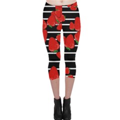 Strawberries  Capri Leggings  by Valentinaart