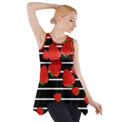 Strawberries  Side Drop Tank Tunic by Valentinaart