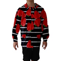 Strawberries  Hooded Wind Breaker (kids) by Valentinaart