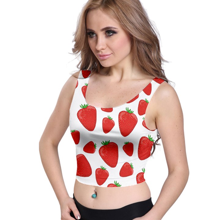 Decorative strawberries pattern Crop Top