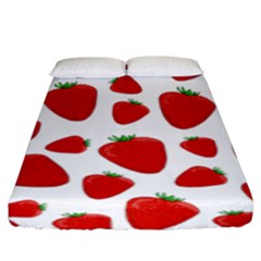 Decorative strawberries pattern Fitted Sheet (King Size)