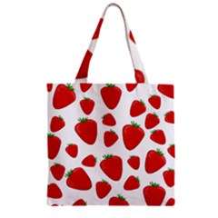 Decorative strawberries pattern Zipper Grocery Tote Bag