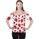 Decorative strawberries pattern Women s Cutout Shoulder Tee View1