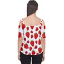 Decorative strawberries pattern Women s Cutout Shoulder Tee View2