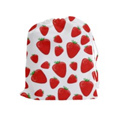 Decorative strawberries pattern Drawstring Pouches (Extra Large)