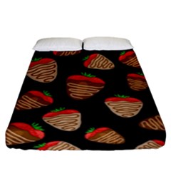 Chocolate Strawberries Pattern Fitted Sheet (king Size) by Valentinaart