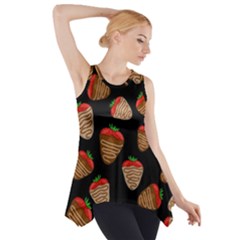 Chocolate Strawberries Pattern Side Drop Tank Tunic by Valentinaart