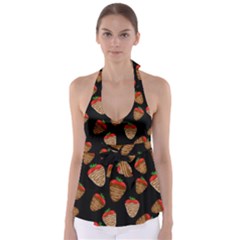 Chocolate Strawberries Pattern Babydoll Tankini Top by Valentinaart