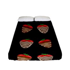 Chocolate Strawberies Fitted Sheet (full/ Double Size) by Valentinaart