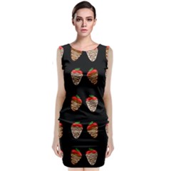 Chocolate Strawberies Classic Sleeveless Midi Dress