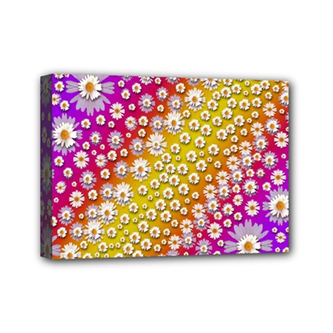 Falling Flowers From Heaven Mini Canvas 7  X 5  by pepitasart