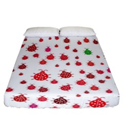 Beetle Animals Red Green Fly Fitted Sheet (california King Size)