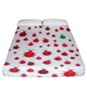 Beetle Animals Red Green Fly Fitted Sheet (California King Size) View1