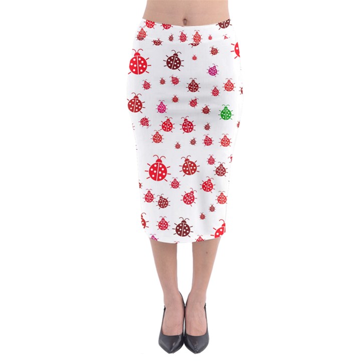 Beetle Animals Red Green Fly Midi Pencil Skirt