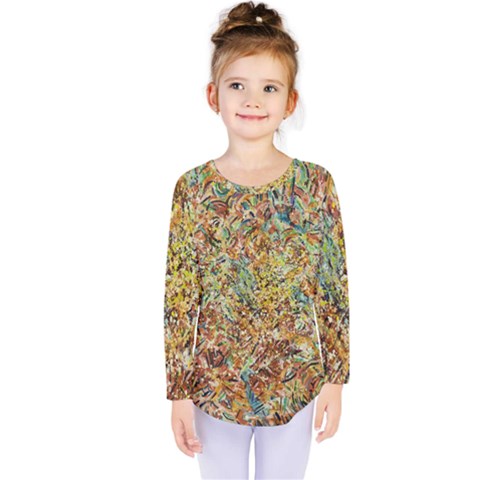 Art Modern Painting Acrylic Canvas Kids  Long Sleeve Tee by Amaryn4rt