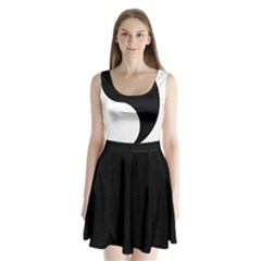 Black And White Pattern Split Back Mini Dress 