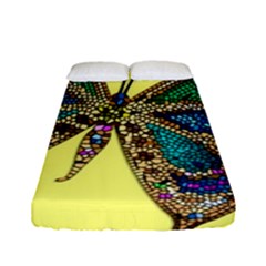 Butterfly Mosaic Yellow Colorful Fitted Sheet (full/ Double Size)