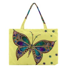 Butterfly Mosaic Yellow Colorful Medium Tote Bag