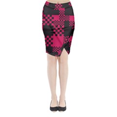 Cube Square Block Shape Creative Midi Wrap Pencil Skirt