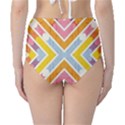 Line Pattern Cross Print Repeat High-Waist Bikini Bottoms View2