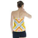 Line Pattern Cross Print Repeat Strapless Top View2