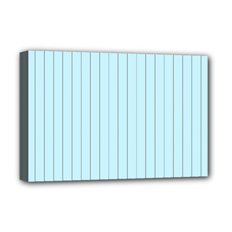 Stripes Striped Turquoise Deluxe Canvas 18  X 12   by Amaryn4rt