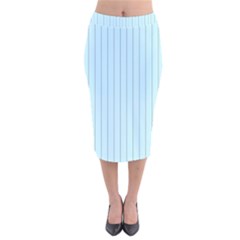 Stripes Striped Turquoise Velvet Midi Pencil Skirt