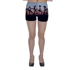 Bicycles Wheel Sunset Love Romance Skinny Shorts by Amaryn4rt