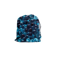 Blue Abstract Balls Spheres Drawstring Pouches (small)  by Amaryn4rt