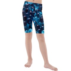 Blue Abstract Balls Spheres Kids  Mid Length Swim Shorts by Amaryn4rt