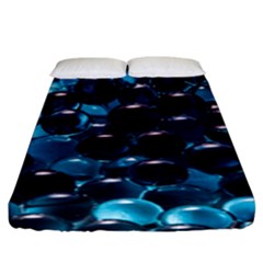 Blue Abstract Balls Spheres Fitted Sheet (king Size) by Amaryn4rt