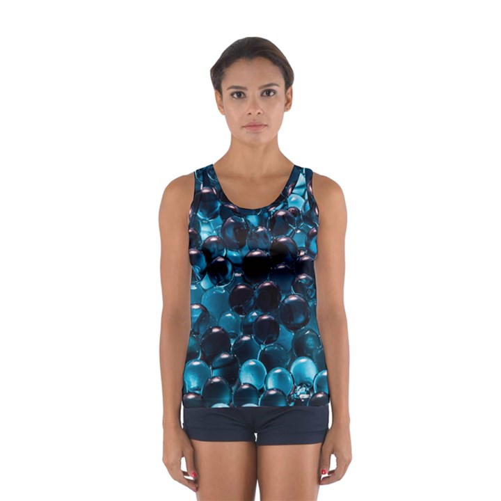 Blue Abstract Balls Spheres Women s Sport Tank Top 