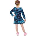 Blue Abstract Balls Spheres Kids  Long Sleeve Velvet Dress View2