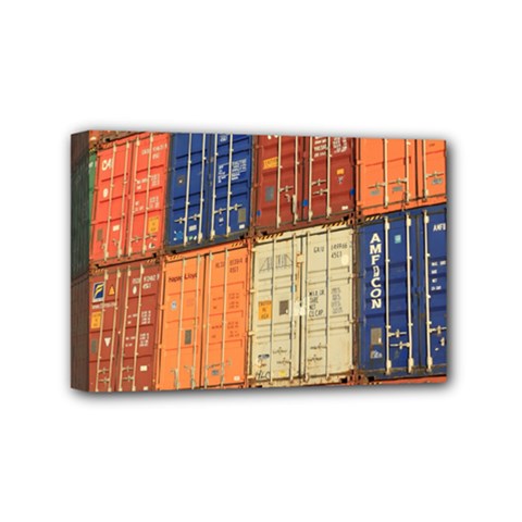 Blue White Orange And Brown Container Van Mini Canvas 6  X 4  by Amaryn4rt