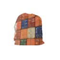 Blue White Orange And Brown Container Van Drawstring Pouches (Medium)  View2