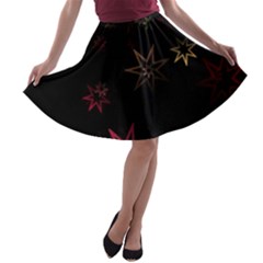 Christmas Background Motif Star A-line Skater Skirt by Amaryn4rt